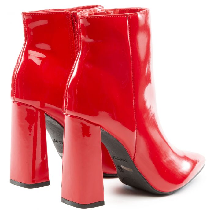 Harper-01 Pointed Toe Bootie Red Patent