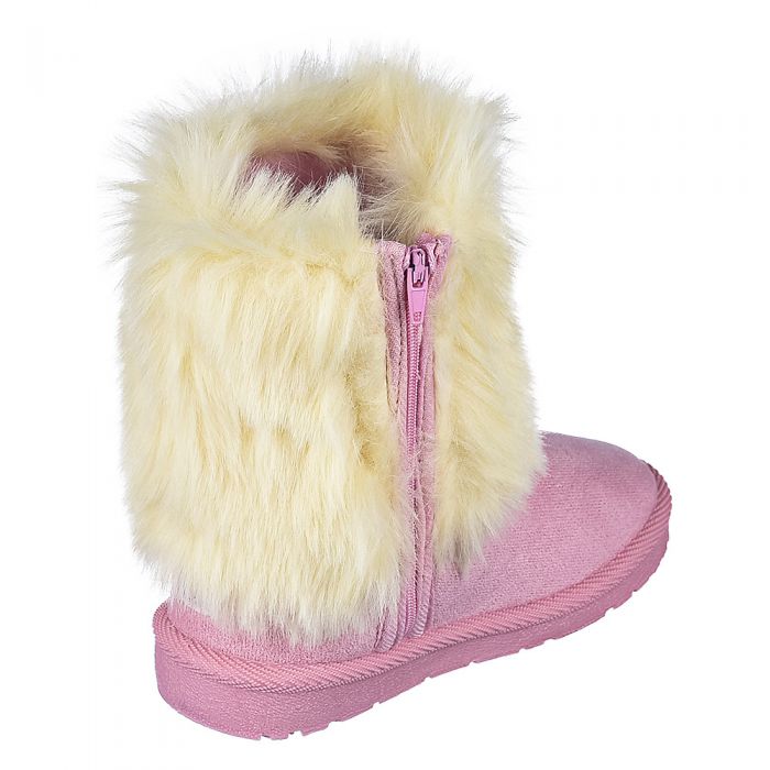 Toddler Fur Suede Boot 238 Pink