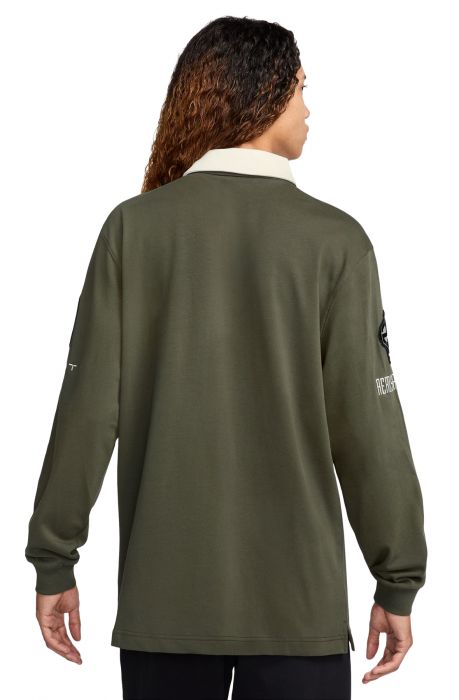 Essentials Long-Sleeve Rugby Top Cargo Khaki