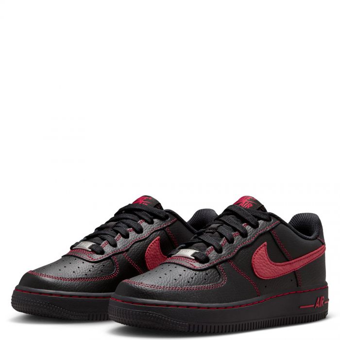 Grade-School Air Force 1 LV8 Black/University Red-Black-Black