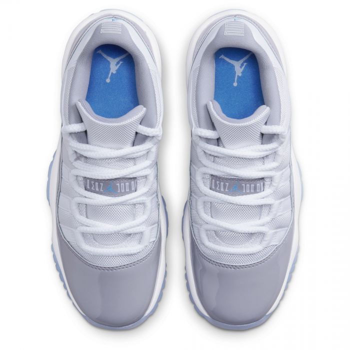 Grade School Air Jordan 11 Retro Low White/Univ Blue-Cement Grey
