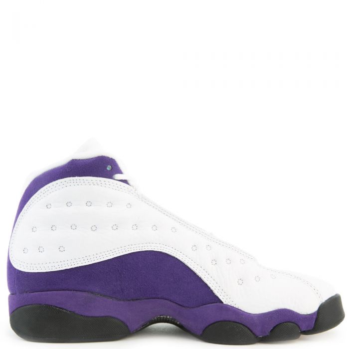 (GS) Air Jordan 13 Retro White/Black-Court Purple-University Gold