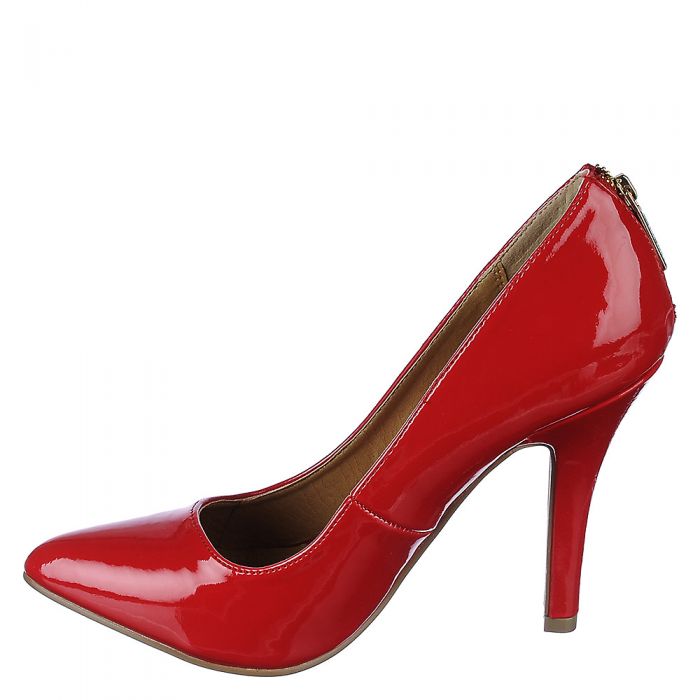High Heel Pump Mellina Red/Pat  Shiekh zipper