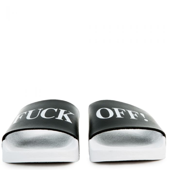 The Fuck Off Slide in White and Black White/Black