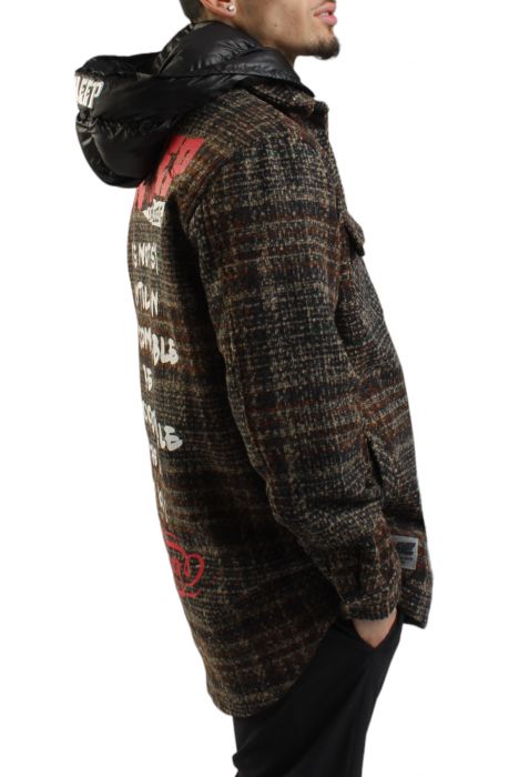 Avry Hooded Flannel Houndstooth