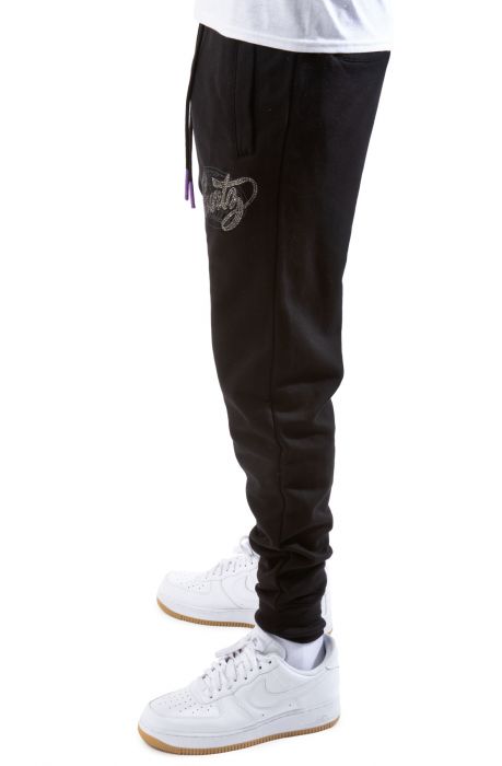 Stone Script Jogger Black-Black