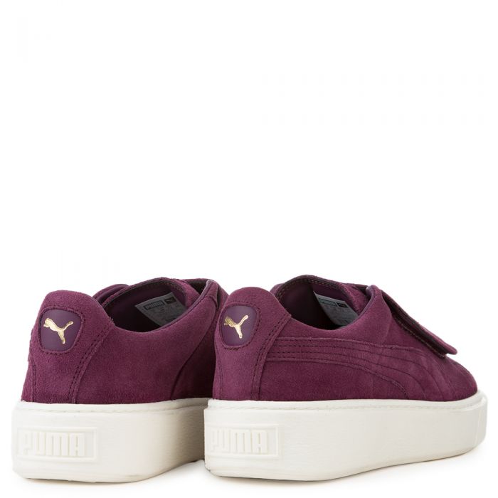 Women's Suede Platform Strap Sneaker DARK PURPLE DARK PURPLE MARSHMALLOW