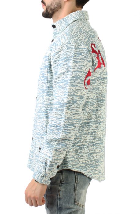 ROX Mixed Jacquard Denim Shirt  Indigo