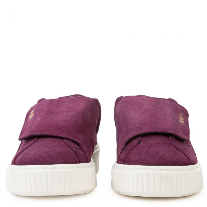 Women's Suede Platform Strap Sneaker DARK PURPLE DARK PURPLE MARSHMALLOW