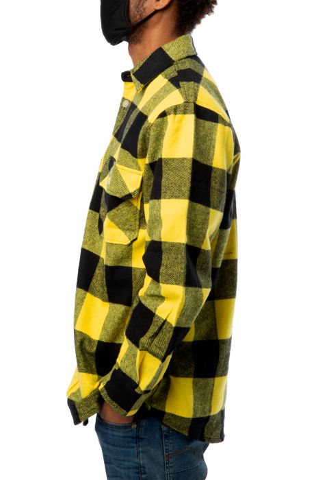 Heavyweight Plaid Flannel Shirt Yellow