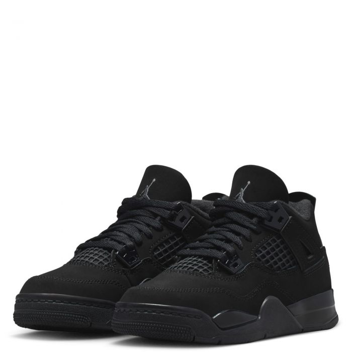 Pre-School Jordan 4 Retro Black Cat  Black