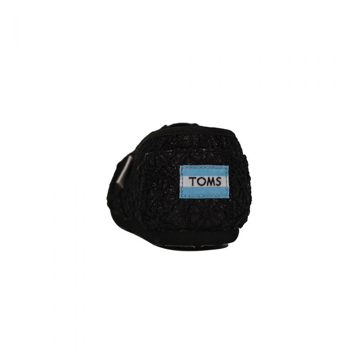 Toms for Women: Classic Black Crochet Glitter Flat Black