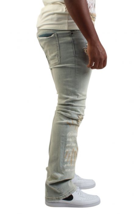 Seville Floral Stacked Jean Seville Blue