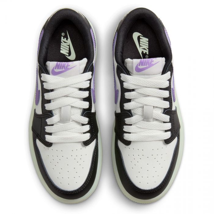 Pre-School Jordan 1 Retro Low Black/Black Raspberry-Volt Tint