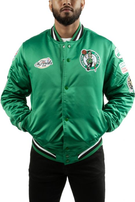 Boston Celtics Satin Jacket Dark Green