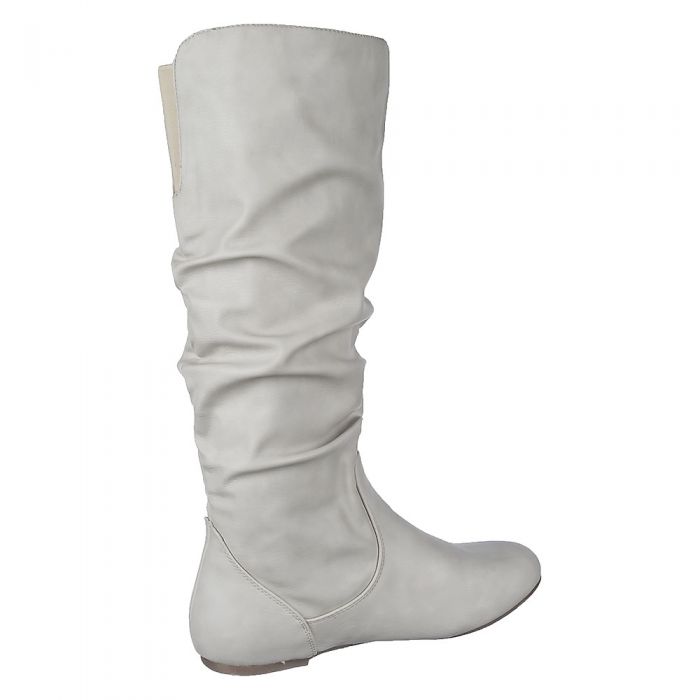 white flat boots women