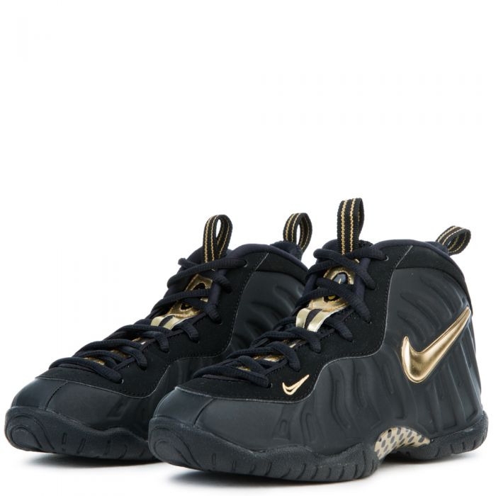 nike little posite pro black and gold