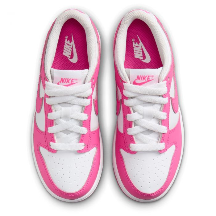 Pre-School Dunk Low White/Laser Fuchsia