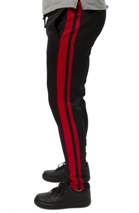 FBRK Double Stripe Track Pants 9A1-400BLKRED - Shiekh