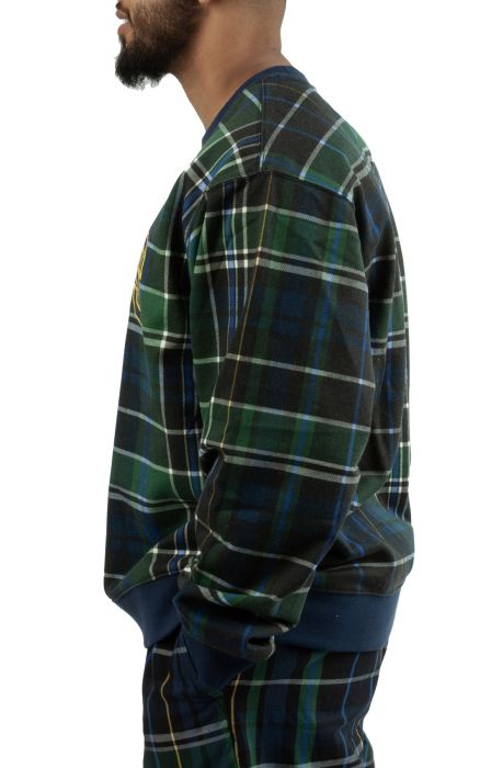 Plaid Varsity Crew Eden Green