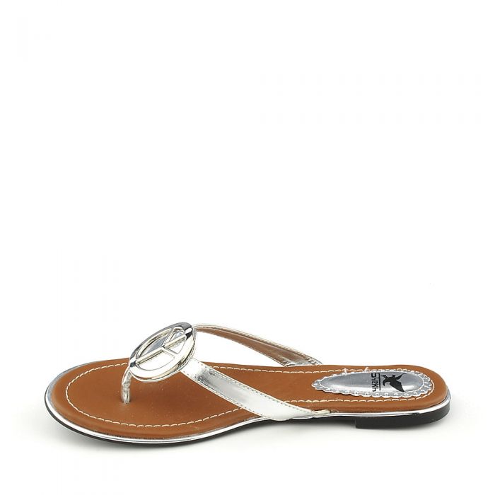 Florinda-10 Thong Flip Flop Sandal Silver Silver