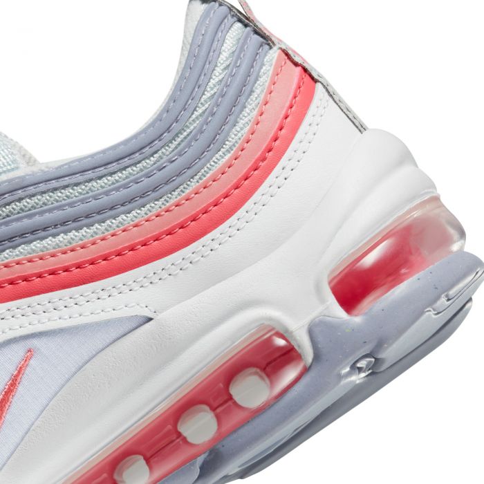 Grade School Air Max 97 WHITE/CORAL CHALK-PHOTON DUST-INDIGO HAZE