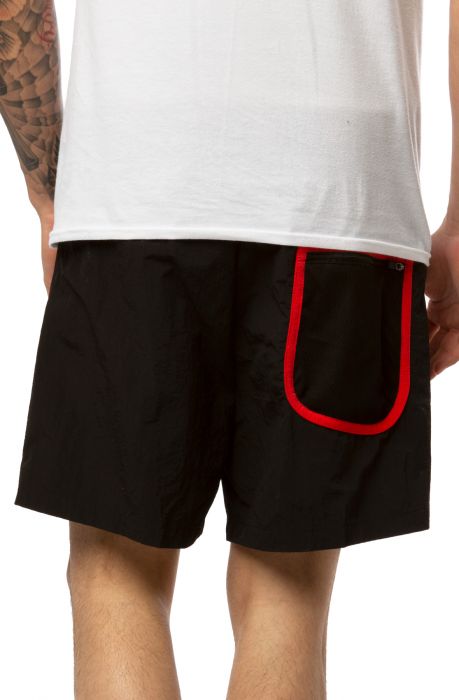 Authentic HB Ethan Swim Shorts Black/Red MD