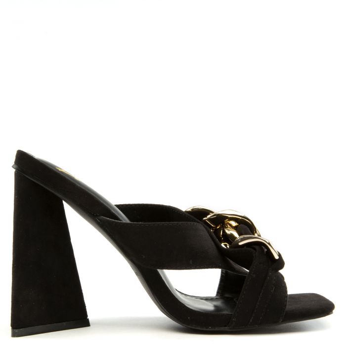 Dreamy-1 Gold Chain Dress High Heel Black