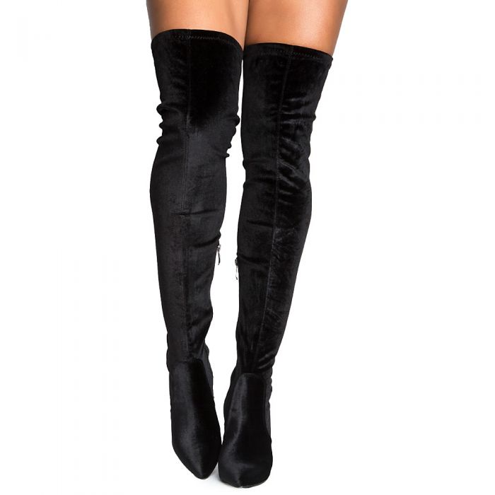 CAPE ROBBIN Mini-82 Thigh-High Boot MINI-82/BLACK - Shiekh