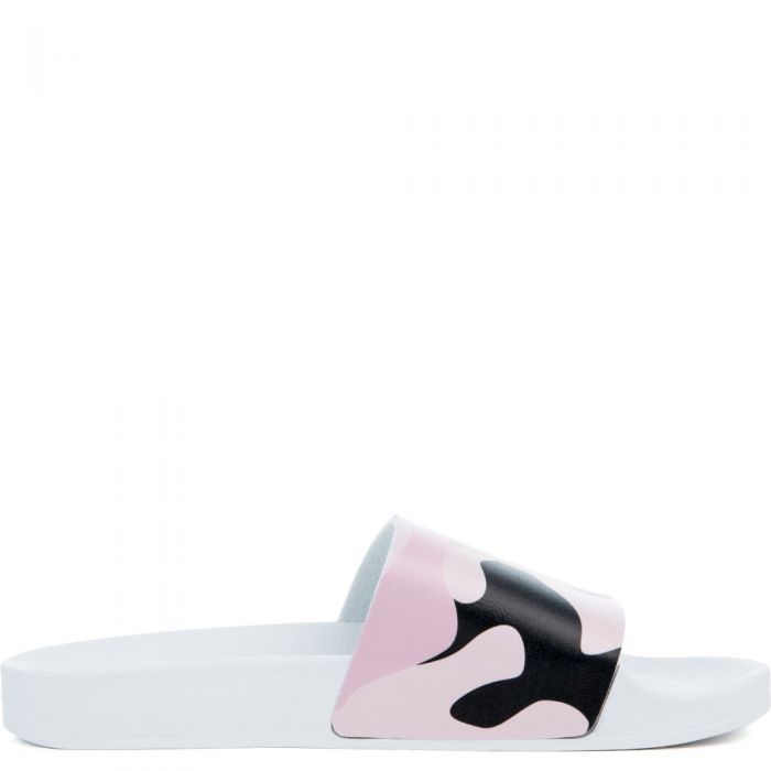 Fuck It Sandals in White and Pink Pink/White