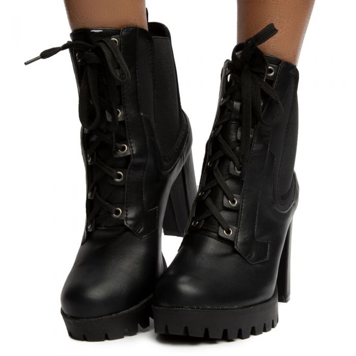 booties with a chunky heel