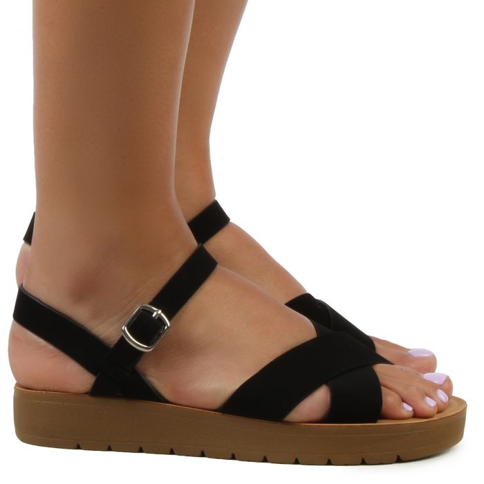 FD Chester Flat Sandal  Black