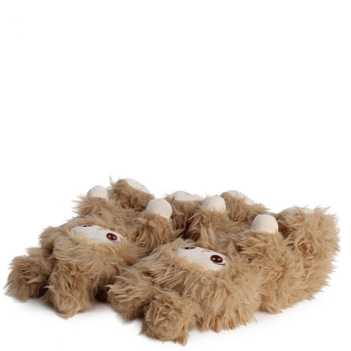 Doll Fuzzy Slippers  Tan