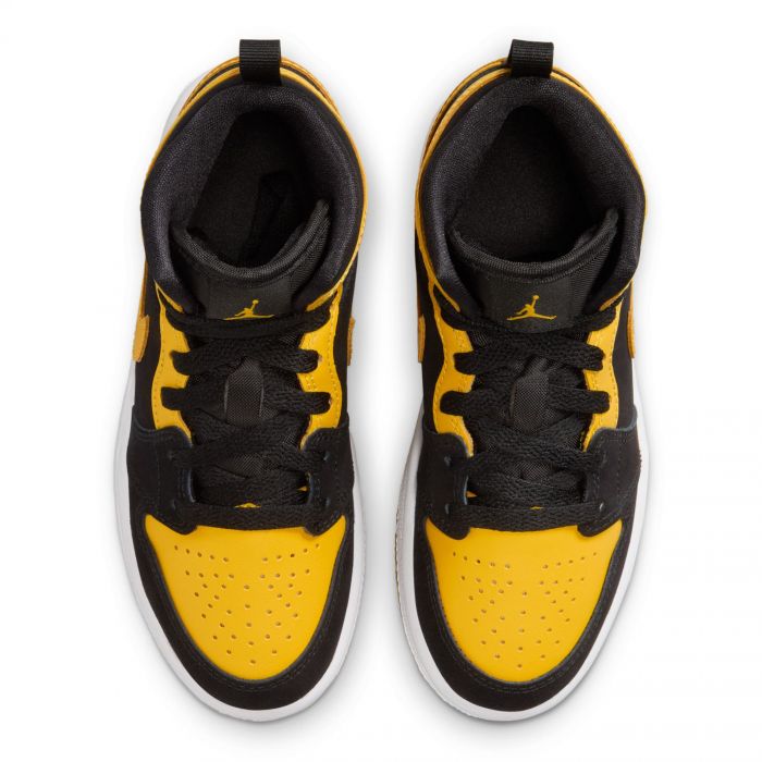 Pre-School Jordan 1 Mid SE BLACK/VARSITY MAIZE-WHITE