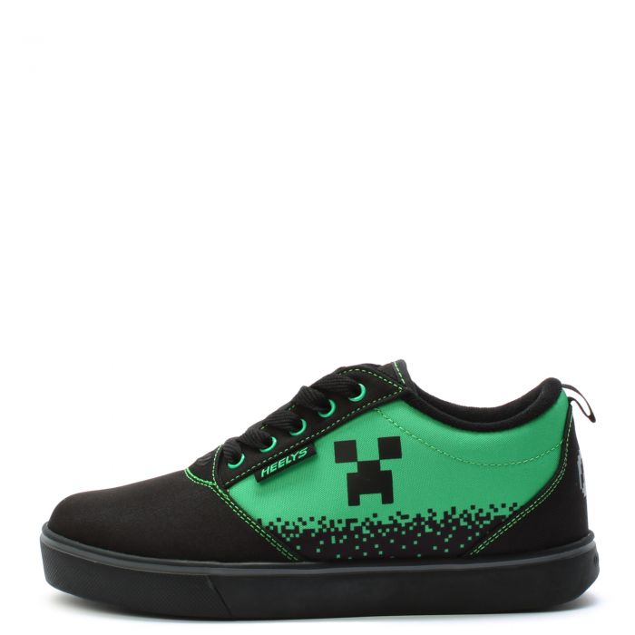 Grade School Minecraft Heelys Black/Green