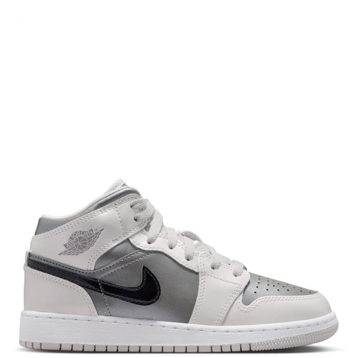 Grade-School Air Jordan 1 Mid SE Photon Dust/Blue Chill-Flat Pewter-Black