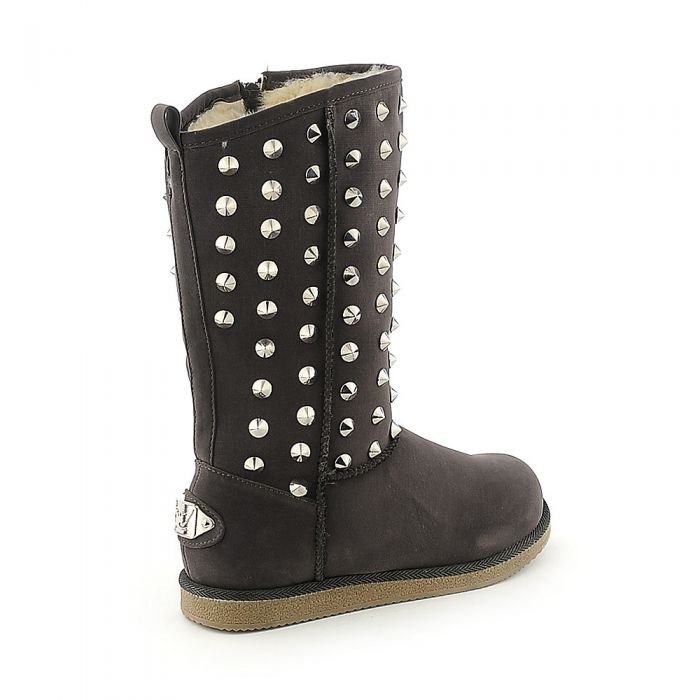 Flat Studded Boot Urban Studs Grey Grey