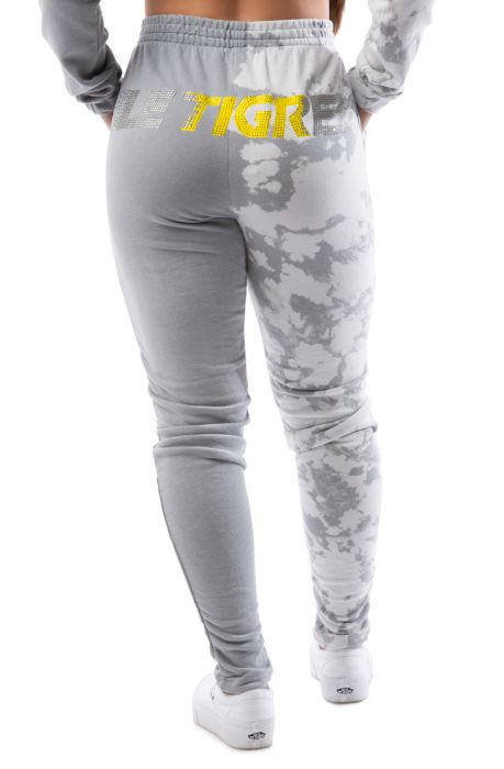 Alexis Ruching Half Tie Dye Joggers Grey