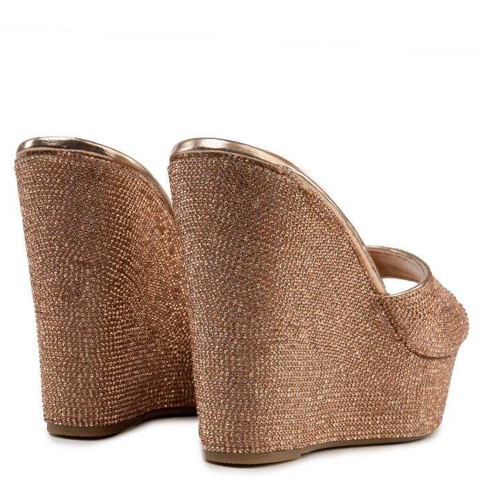 Choice-92 Rhinestone Wedges Rose Gold Metallic