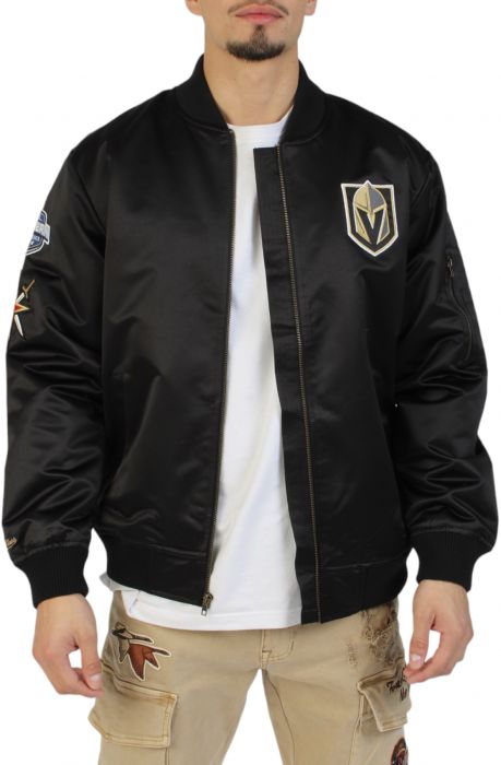 Lightweight Satin Bomber Vegas Golden Knights Black