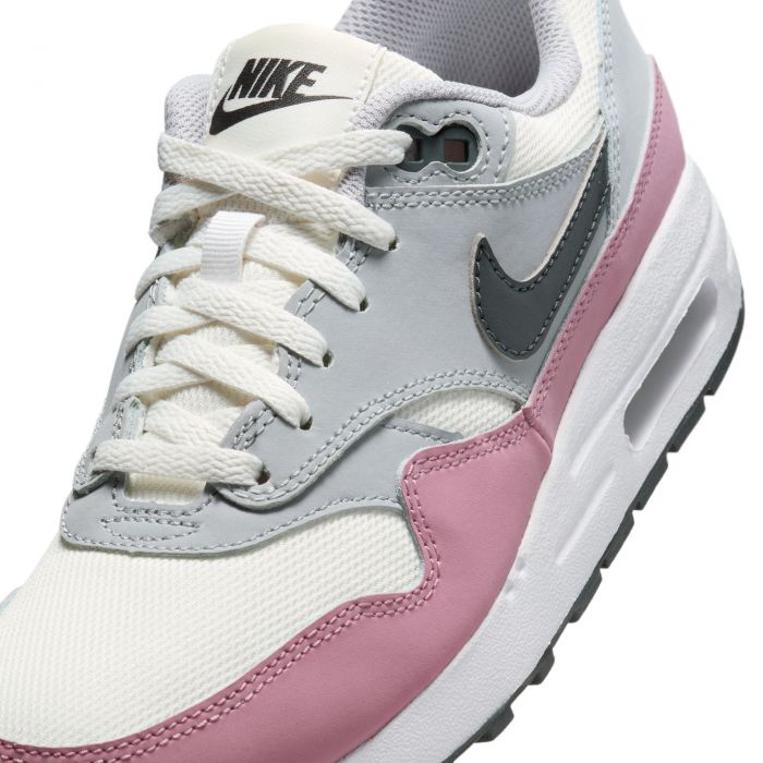 Grade School Air Max 1  Summit White/Dk Smoke Grey-Wolf Grey