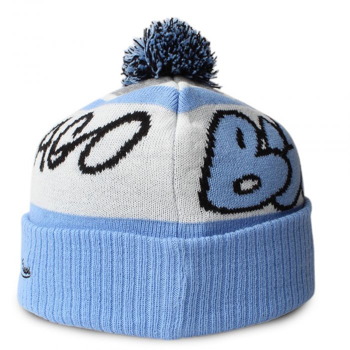 NBA Throw Down Pom Knit Beanie Light Blue