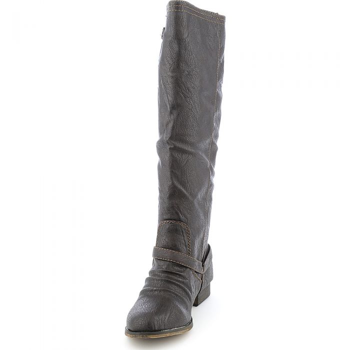 Knee-High Boot Outlaw-81 Dark Brown/Tan Zipper