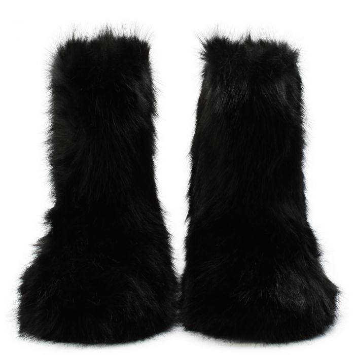 Melanie-21 Faux Fur Bootie Black