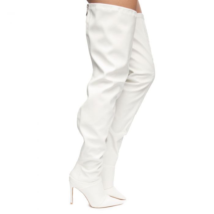 Tyris-1 Thigh High Boots White