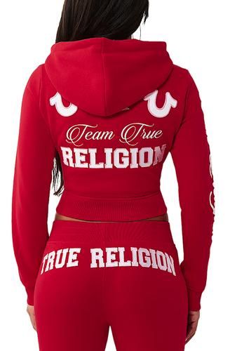 TRUE RELIGION Embroidered Shrunken Zip-Up Hoodie 209855-6059 - Shiekh