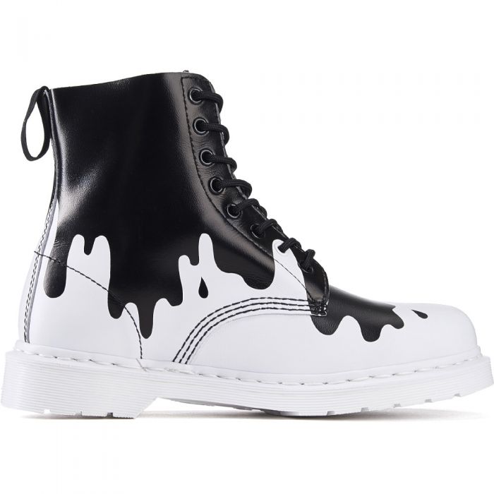 DR. MARTENS for Women Paint Splat Pascal White & Black Boots R21091009