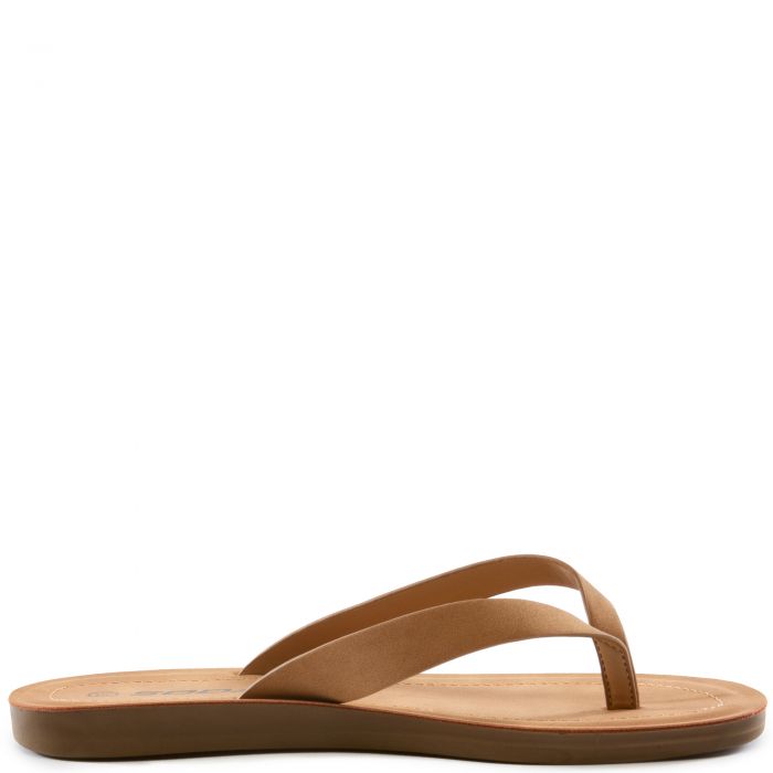 Ella-S-Flat Sandals Tan