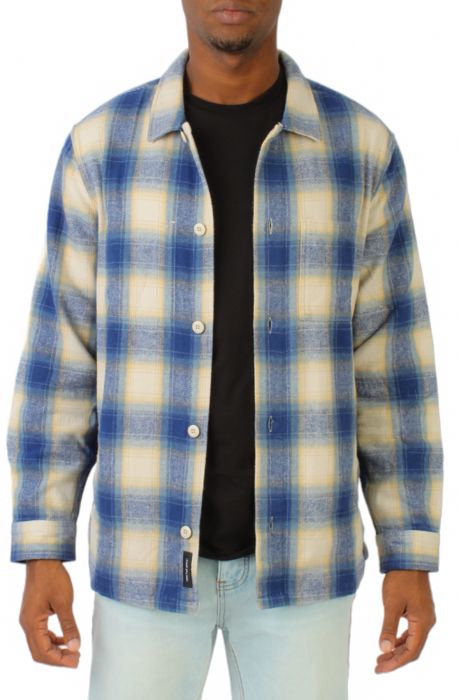 Pemberton Long Sleeve Shacket  Blue