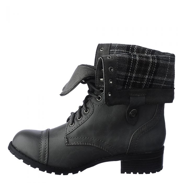SHIEKH Women's Fold-Down Combat Boot Oralee-S FD ORALEE-S/GRY - Shiekh